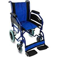 Mobiclinic Silla de Ruedas Plegable | tr&aacute;nsito | Reposabrazos y reposapi&eacute;s extraibles | Ancho Asiento 45 cm | Azul | Maestranza