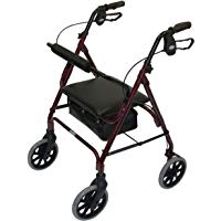 Patterson Medical - Andador ligero de aluminio con ruedas, color rojo