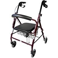 Mobiclinic Andador para Ancianos de 4 Ruedas | Aluminio Ultraligero | Plegable | con Frenos de Mano y Pu&ntilde;os Ergon&oacute;micos | Incluye Cesta | Peso m&aacute;ximo soportado 120 kg | Modelo Escorial