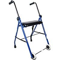 Mobiclinic Andador para Ancianos | Acero | Plegable | F&aacute;cil Uso y Transporte | Asiento Acolchado y empu&ntilde;adura ergon&oacute;mica | Peso m&aacute;ximo soportado 100 Kg | Modelo Emerita
