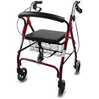 Mobiclinic Andador para Ancianos de 4 Ruedas | Rollator Deluxe Plegable | Regulable en Altura | Incluye Cesta | Precioso Color Burdeos | Peso m&aacute;ximo soportado 100 Kg | Modelo Alhambra