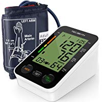 TEC.BEAN Tensi&oacute;metro de Brazo Monitor de presi&oacute;n arterial digital autom&aacute;tico para el brazo superior con detecci&oacute;n y almacenamiento de frecuencia cardiaca para 2 usuarios, certificado por la FDA