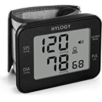 Tensi&oacute;metro de Mu&ntilde;eca ,HYLOGY Monitor de Presi&oacute;n Digital Port&aacute;til Ultraplano con Anuncio de Voz, Gran Pantalla LCD con Memoria 2 * 90 Para 2 Usuarios, Detecci&oacute;n de Pulso Irregular y De Movimiento