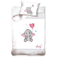 DHestia - Juego de Funda N&oacute;rdica 100% Algod&oacute;n Natural para Cuna de Beb&eacute;. Apto Cunas de 60x120 o 70x140