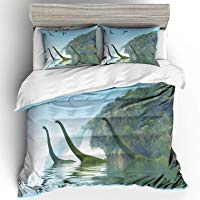 WZP Patr&oacute;n de Dinosaurio Impreso 3D Ropa de Cama Conjunto de 3 Piezas (1 Funda n&oacute;rdica + 2 Fundas de Almohada)