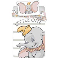 Dumbo - Juego de Ropa de Cama para beb&eacute; (2 Piezas) 100% algod&oacute;n. Tama&ntilde;o: 100 x 135 cm, 40 x 60 cm, Certificado &Ouml;koTex Standard 100.