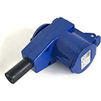 Bayram - Acoplamiento en &aacute;ngulo CEE con toma de corriente Schuko IP44. Cable adaptador, toma de 230&nbsp;V/16&nbsp;A, enchufe para camping, para exteriores de caravanas