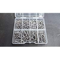 Juego de tornillos autorroscantes avellanados de acero inoxidable A2-70, 240 unidades, caja con compartimentos