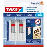 Tesa&reg; Ajustable Adhesivas Tornillo para Azulejos y Metal, spurlos Reutilizables, Fuerza de retenci&oacute;n hasta 3&nbsp;kg