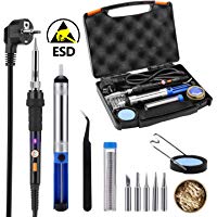 Soldador El&eacute;ctrico, TACKLIFE Kit del Soldador, 220V-240V 60W, Temperatura Ajustable 220℃ ~ 480℃, 5 Puntas de Acero, Alambre de Esta&ntilde;o 15g, Cable de Alimentaci&oacute;n 1,4m, SKY47AC