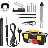 Kit del soldador, Meterk 60W 220-240V 14 en 1 Soldador de esta&ntilde;o de Temperatura ajustable, Soldador con on/off