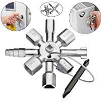 FUVOYA 10 en 1 Llave multifunci&oacute;n Llave, Electricista Fontanero Llave de Interruptor Cruzado Tri&aacute;ngulo Cuadrado Universal Llave Llave