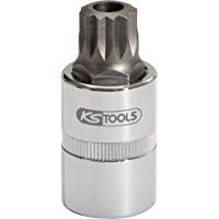 KS Tools 150.9364 Llave de vaso para el servicio de aceite, XZN M16 con agujero (tama&ntilde;o: 1/2")