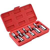 SANDS Unidad XZN Triple Ranura Spline Bit Enchufe Conjunto de Acero M&eacute;trico m4-m18 10 piezas 3/8" 1/4" 1/2"