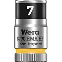 Wera 05003722001 Llave de Vaso con Arrastre de 1/4" con Funci&oacute;n de Retenci&oacute;n Amarillo 7 mm