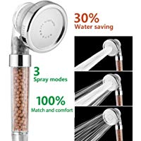 Alcachofa de Ducha， Iones Filtro Alta Presi&oacute;n Water Saving Ba&ntilde;o Antical Funci&oacute;n de modo 3 Ionica Mano Cabeza de Ducha for Dry Skin & Hair by Nosame&reg;