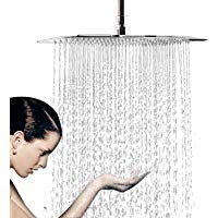 12" Ducha lluvia, Alcachofa Ducha, Placa Ducha, Cabeza Ducha Fija, Acero Inoxidable 304, Evitar Fugas, Cromo Pulido, Ultra Ligero para Ba&ntilde;o, 12 pulgadas Cuadrada (30cm)