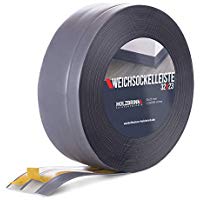 HOLZBRINK Rodapi&eacute;s flexible autoadhesivo Gris Oscuro Rodapi&eacute;s flexible 32x23 mm, 25 m Z&oacute;calo Autoadhesivo