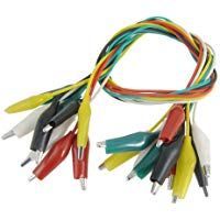 SODIAL(R) 10 x Cable de Prueba Clip de Caiman Aislado Multicolor 45cm 1.5 Pies