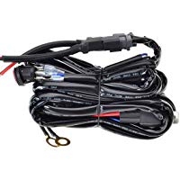 KAWELL Arneses de cableado - Arn&eacute;s de Alambrado Barra de luces del LED Faro Antiniebla Fusible 40A rel&eacute; Interruptor de Encendido / Apagado Impermeable para ATV Jeep SUV Cami&oacute;n(2 Plomo 9 Pies)