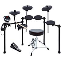 Alesis Burst Kit - Kit de bater&iacute;a electr&oacute;nica con taburete, baquetas, auriculares, m&aacute;s de 108 sonidos, pedales y herraje de 4 patas