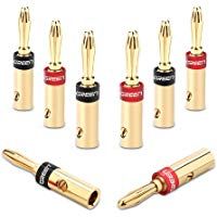 UGREEN Cable de Altavoz de Conectores Banana, Cable Tornillo Enchufes Conectores 4 mm chapados en Oro de 24 K (4 Pares)