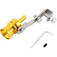 Funnyrunstore Universal Car Turbo Falso Sonido Silbato de Escape Soplar v&aacute;lvula Simulador L con Negro/Azul/Rojo/Oro/Plata Color (Oro)