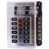 Caja de Fusibles 12 V&iacute;as Portafusibles con L&aacute;mpara de Alerta LED Kit para Coche Barco