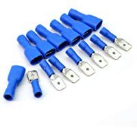 PowerArt - PowerArt Hot 100 Pcs met&aacute;licos de diferentes tipos de cables el&eacute;ctricos Terminal Spade Conectores Hombre Mujer