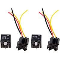SODIAL(R) 2 x Reles Fitted Electricos 40A 12V 4 Pin Cable Conector para Coche