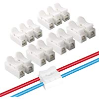 FULARR 62Pcs Conectores Cable Resorte, Conector Resorte Conector R&aacute;pido Kit, Conector de Bloque Terminal de Clamp de Cable El&eacute;ctrico, para Conectar Tiras de Luz LED &ndash;&ndash; 50Pcs CH2 + 12Pcs CH3 &ndash;&ndash; Blanco