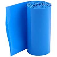 2Meters 70mm Ancho PVC Termoretractil Cobertura Azul para 4x18650 Paquete De La Bater&iacute;a