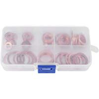 Hilitand 80pcs Assorted Solid Cope Sump Plug Assorted Washers Kit de metal Garage Engine Set con caja