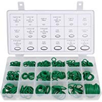 Larcele 18 Tama&ntilde;os Kit de Surtido de Juntas T&oacute;ricas de Caucho O-Ring Juegos de Juntas para Compresor de Aire Acondicionado del Autom&oacute;vil,270 Piezas QC-MFX01 (Verde)