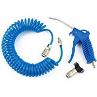 Funnyrunstore Car Air Duster pistola de pulverizaci&oacute;n con 5 m manguera en espiral Cami&oacute;n soplador de polvo Boquilla limpia Blow Spray Tool Kit Pistola de limpieza