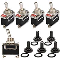 OFNMY 5pcs Interruptor Basculante KN3-101 de Metal con Tapa 2 pin 15V 20A para Luz de Salpicadero de Coche con Tapa Impermeable