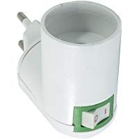 CASQUILLO E14, CON ENCHUFE CON INTERRUPTOR ON OFF ADAPTADOR GIRATORIO PARA L&Aacute;MPARA