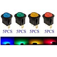 20&nbsp;interruptores basculantes tipo Spst redondos de puntos con luces LED de encendido/apagado DC 12&nbsp;V 20&nbsp;A Interruptor de luz para coches y barcos