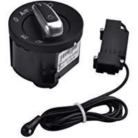 Henreal Interruptor de la luz del coche con la luz del sensor autom&aacute;tico de cromo 5ND941431B para Golf 5 Tiguan Passat b6