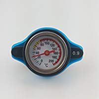 Medidor de temperatura de cabezal grande con seguridad de utilidad. 0,9, 1,1 y 1,3 bar. Cubierta para el tap&oacute;n del radiador