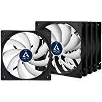 ARCTIC F12 - Ventilador caja est&aacute;ndar de 120 mm, silencioso, instalaci&oacute;n 2 direcciones - Paquete de 5 - Negro