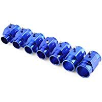 Qiilu Universal Adaptador del Sensor de temperatura de la manguera del tubo de la temperatura del agua del coche del metal Azul(38mm)
