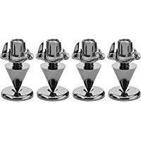 Monacor, Soportes Finos para Altavoces, 4 unidades, Chapados en Negro/Cromo