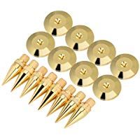 Zerone Juego de 8 pares de 6 x 36 mm de cobre para altavoces y altavoces, amplificador de audio para CD y CD, soporte de aislamiento giratorio + base para patas a prueba de golpes