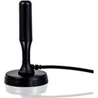 CSL - 5dB Antena de Varilla para TDT/DVBT | n&uacute;cleo de Cobre (Amplificador de Antena) / pie magn&eacute;tico/Cable de 4 m | pie coaxial Incl. Adaptador Enchufe F | Alcance Especialmente Alto | Negro