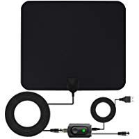 Antena de TV, Antena Interior HDTV con Portatil Amplificador, 60-80 Millas Gama de Recepci&oacute;n, Obtenga Muchos Canales de TV Gratis, F&aacute;cil de Usar y Instalar
