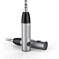Receptor Bluetooth Mini Adaptador,de Audio para Auto Auriculares Bluetooth para Coche,Manos Libre para Llamada y Disfrutar Musica FM-Color Plata