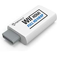 PORTHOLIC Convertidor Wii a HDMI Wii2HDMI 720P/ 1080P, PORTHOLIC Full HD Adaptador con Cable HDMI con Salida de Audio de 3,5 mm y Puerto HDMI para Nintendo wii u&mini wii HDTV Proyector Beamer Monitor