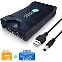 HDMI a SCART Convertidor,PORTHOLIC Adaptador HDMI a Euroconector Entrada HDMI Salida SCART 1080P V&iacute;deo Adaptador para CRT TV, CCTV,Reproductor de DVD,Proyector, PS3, PS4,Nintendo Switch,Xbox