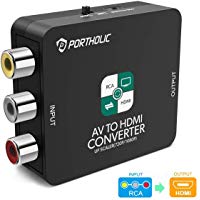 RCA a HDMI,PORTHOLIC AV a HDMI Convertidor de Video Adaptador HDMI Soporte PAL/NTSC para PS2 PS3 PS4 Switch Xbox One 360 Reproductor BLU-Ray Sky HD VHS DVD HDTV 720P / 1080P